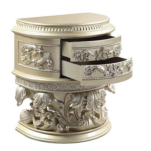 ACME Vatican Nightstand, Champagne Silver Finish