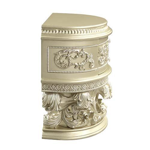 ACME Vatican Nightstand, Champagne Silver Finish