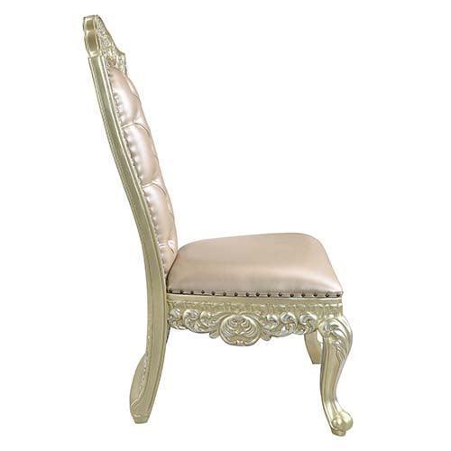 ACME Vatican Side Chair, PU & Champagne Silver Finish (1pc) DN00468