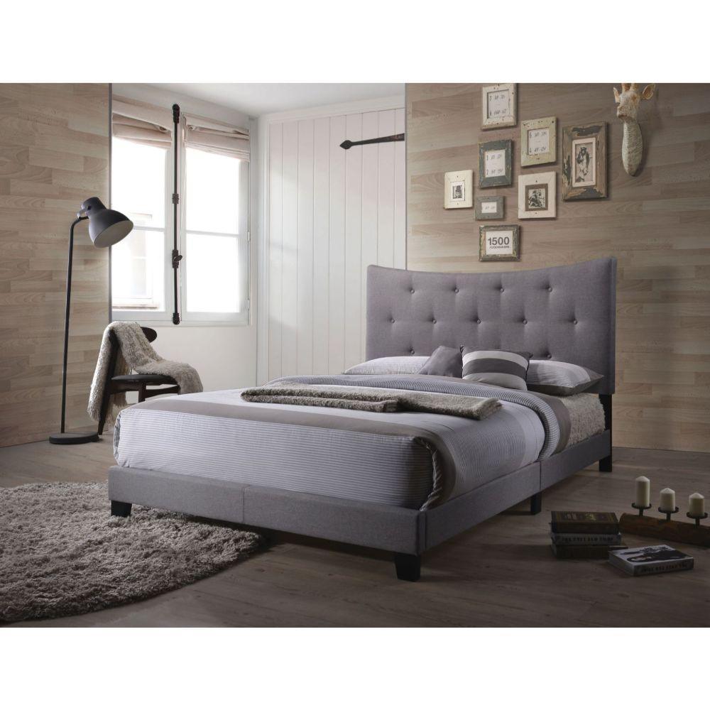 ACME Venacha Queen Bed, Gray Fabric