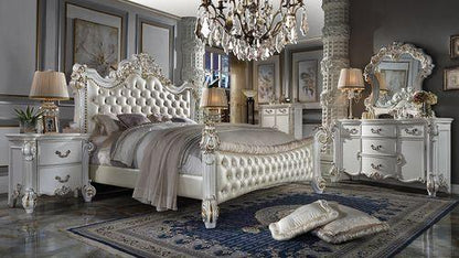 ACME Vendom California King Bed, PU & Antique Pearl Finish