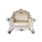 ACME Vendom Chair w/Pillow, Champagne PU & Antique Pearl Finsih