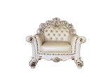 ACME Vendom Chair w/Pillow, Champagne PU & Antique Pearl Finsih