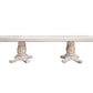 ACME Vendom Dining Table w/Double Pedestal, Antique Pearl Finish