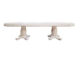 ACME Vendom Dining Table w/Double Pedestal, Antique Pearl Finish