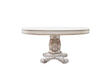 ACME Vendom Dining Table w/Pedestal (60"Dia), Antique Pearl Finish