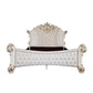 ACME Vendom Eastern King Bed, Two Tone Ivory Fabric & Antique Pearl Finish