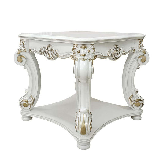 ACME Vendom End table,  Antique Pearl Finish