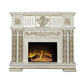 ACME Vendom Fireplace, Antique Pearl Finish