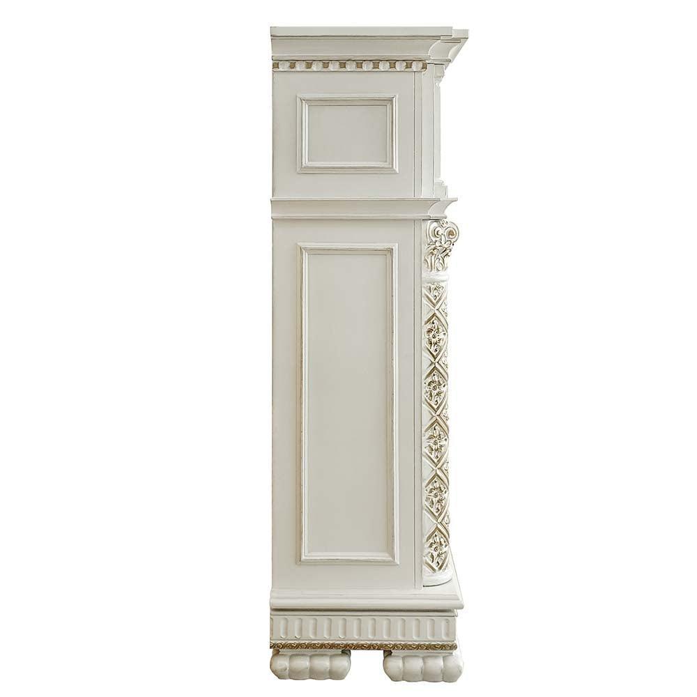 ACME Vendom Fireplace, Antique Pearl Finish