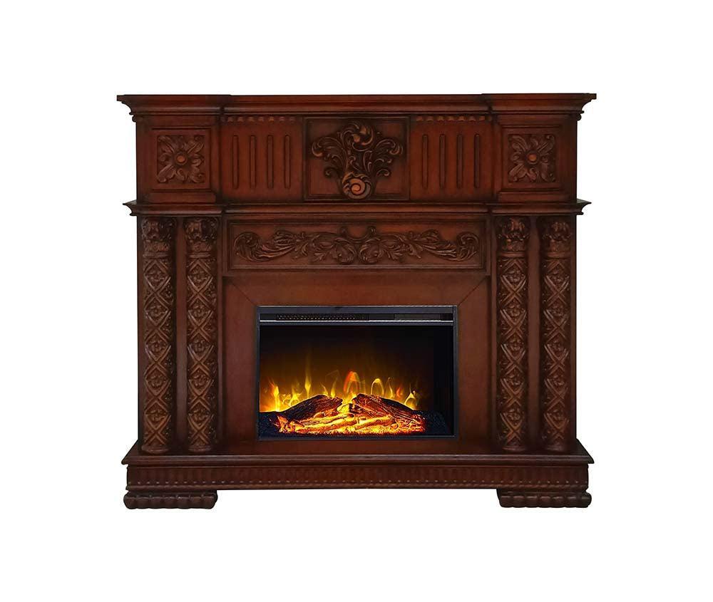 ACME Vendom Fireplace, Cherry Finish