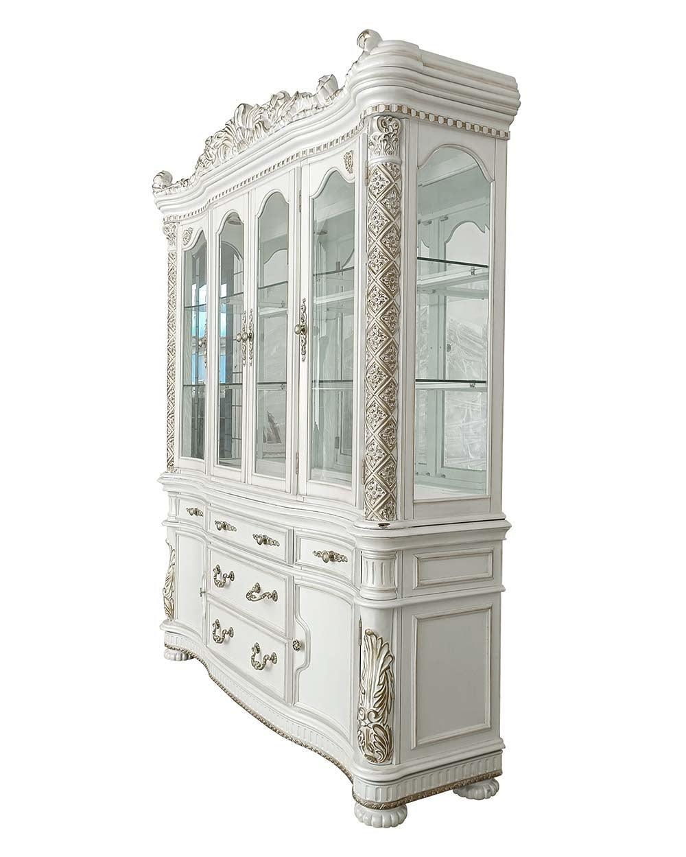 ACME Vendom Hutch & Buffet, Antique Pearl Finish