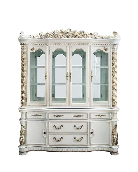 ACME Vendom Hutch & Buffet, Antique Pearl Finish