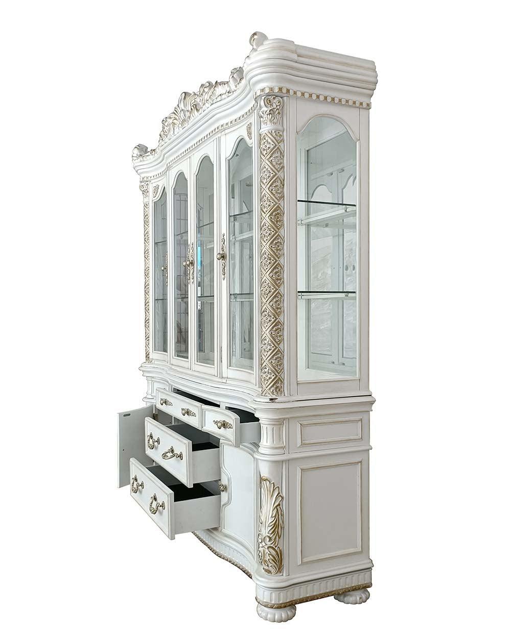 ACME Vendom Hutch & Buffet, Antique Pearl Finish