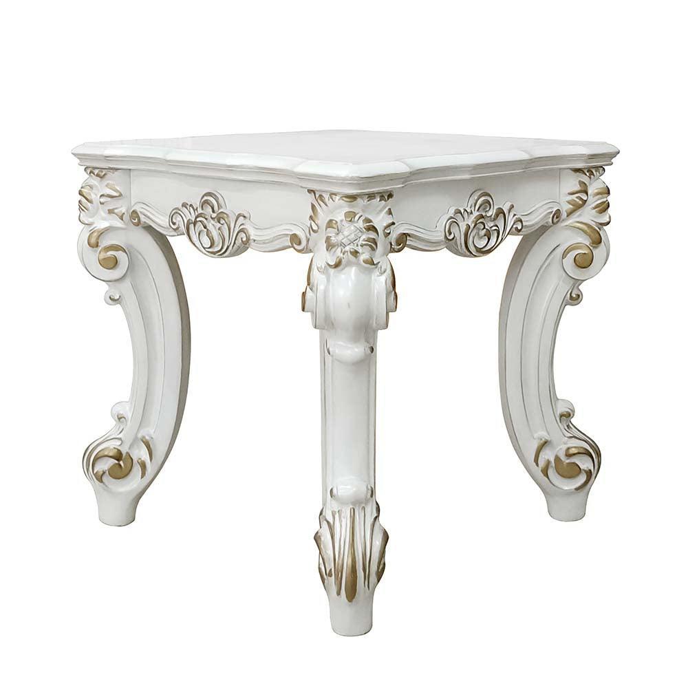 ACME Vendom II End table,  Antique Pearl Finish