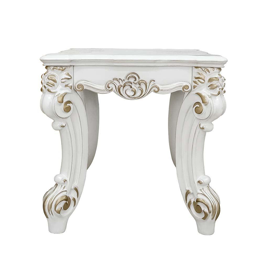 ACME Vendom II End table,  Antique Pearl Finish