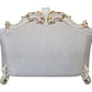 ACME Vendom II Loveseat w/4 Pillows, Two Tone Ivory Fabric & Antique Pearl Finsih