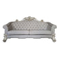 ACME Vendom II Sofa w/6 Pillows, Two Tone Ivory Fabric & Antique Pearl Finsih