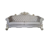 ACME Vendom II Sofa w/6 Pillows, Two Tone Ivory Fabric & Antique Pearl Finsih