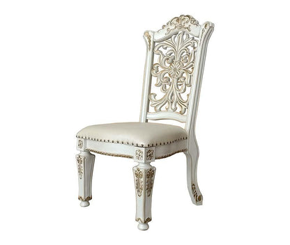 ACME Vendom Side Chair(Set-2), PU & Antique Pearl Finish 1