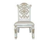 ACME Vendom Side Chair(Set-2), PU & Antique Pearl Finish 1