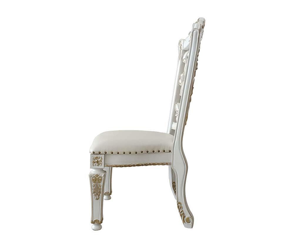 ACME Vendom Side Chair(Set-2), PU & Antique Pearl Finish 1