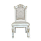 ACME Vendom Side Chair(Set-2), PU & Antique Pearl Finish