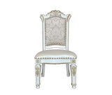 ACME Vendom Side Chair(Set-2), PU & Antique Pearl Finish