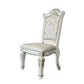 ACME Vendom Side Chair(Set-2), PU & Antique Pearl Finish