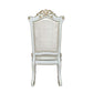 ACME Vendom Side Chair(Set-2), PU & Antique Pearl Finish