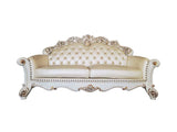 ACME Vendom Sofa w/5 Pillows, Champagne PU & Antique Pearl Finsih