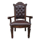 ACME Vendome Arm Chair (Set-2), PU & Cherry