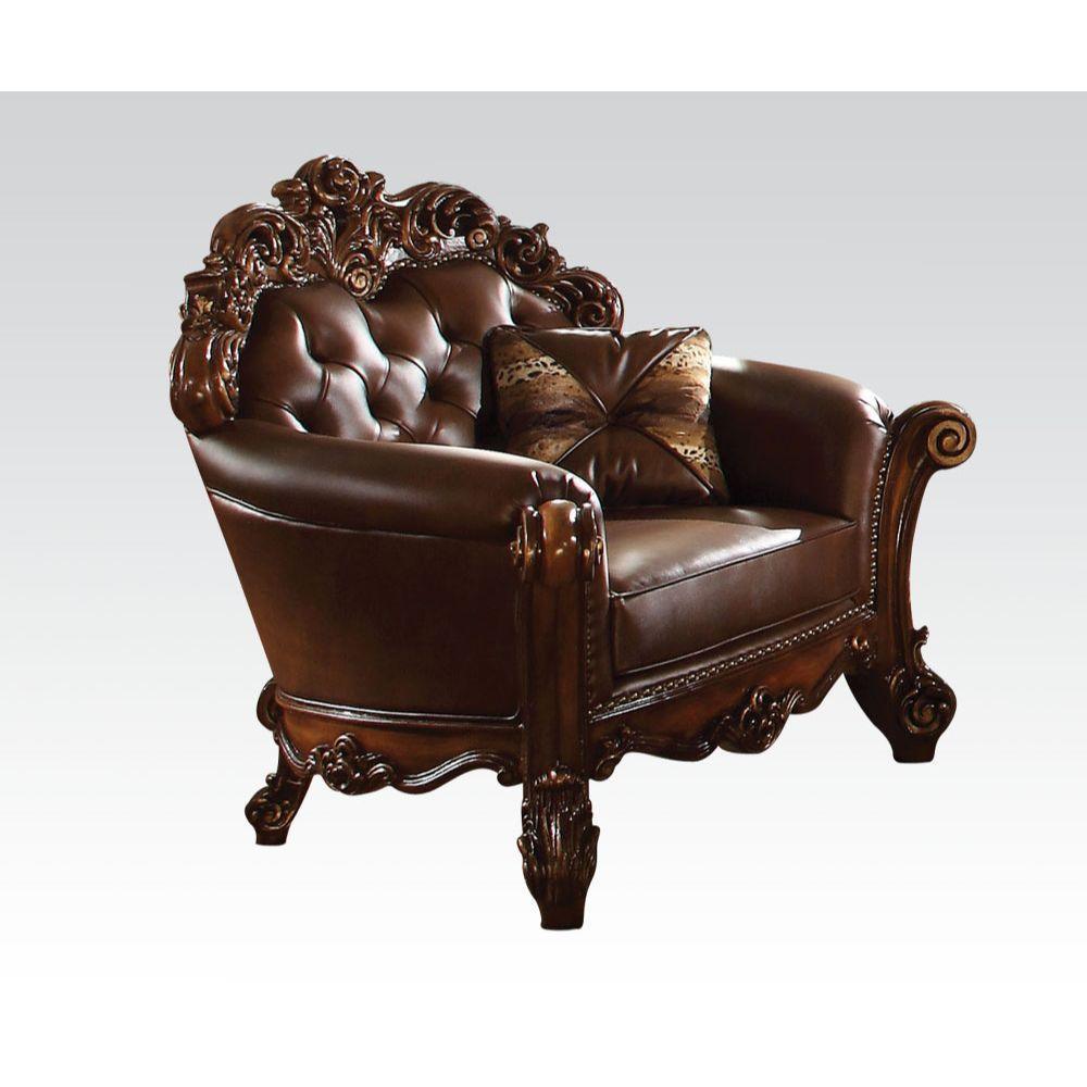 ACME Vendome Chair w/1 pillow, Cherry PU