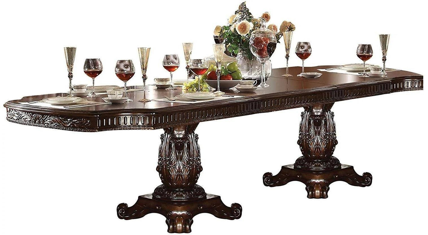 ACME Vendome Dining Table w/Double Pedestal, Cherry 136" 62000