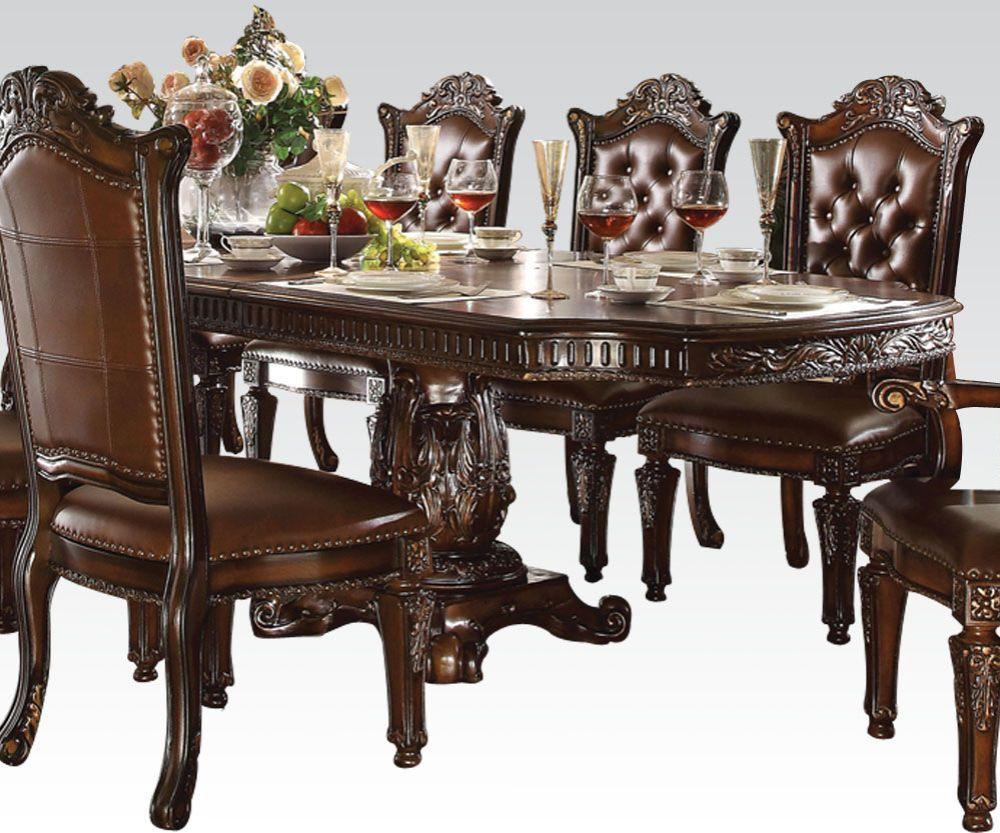 ACME Vendome Dining Table w/Double Pedestal, Cherry 136" 62000