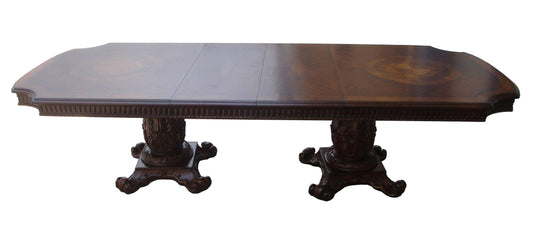 ACME Vendome Dining Table w/Double Pedestal, Cherry 136" 62000