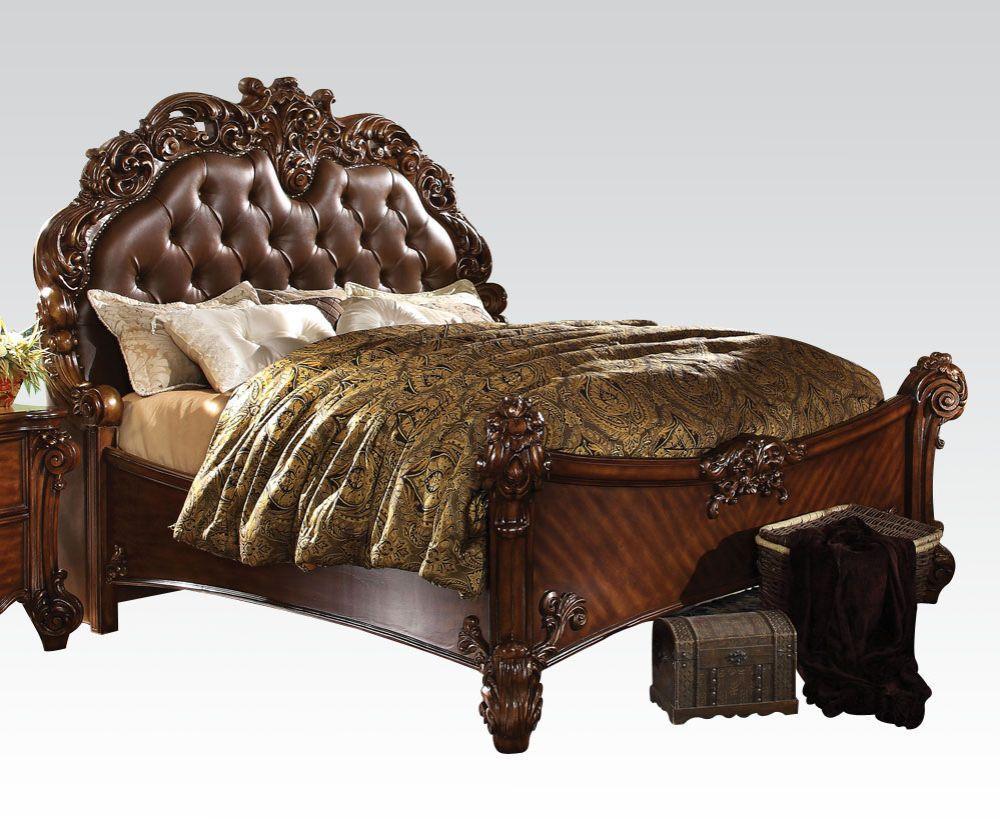 ACME Vendome Eastern King Bed, Cherry PU  21997EK