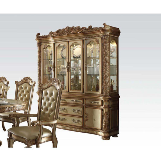 ACME Vendome Hutch & Buffet, Gold Patina & Bone  63005