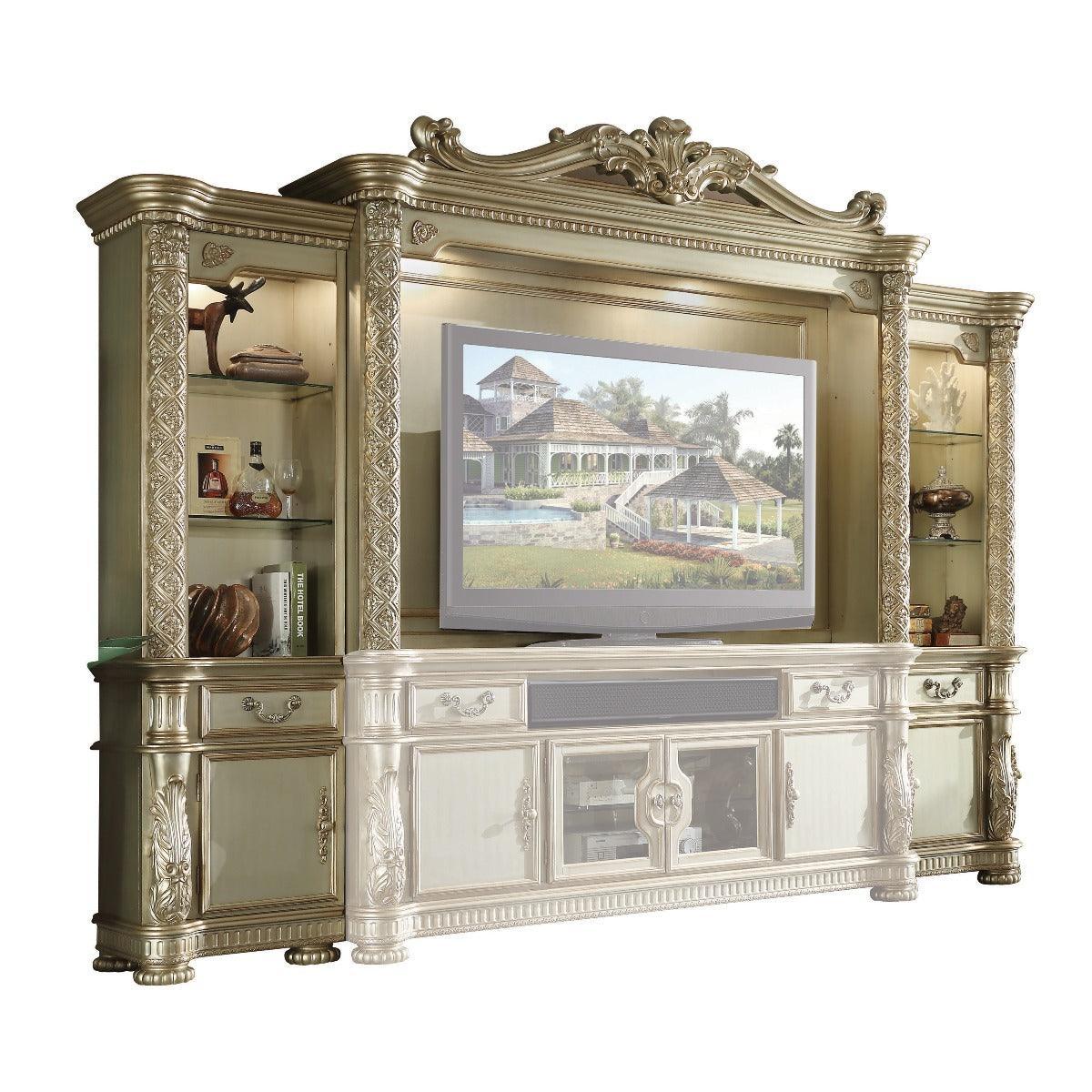 ACME Vendome II Entertainment Center, Gold Patina & Bone  91310