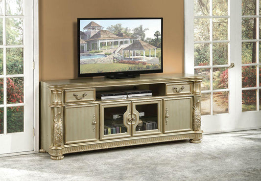 ACME Vendome II TV Console, Gold Patina & Bone