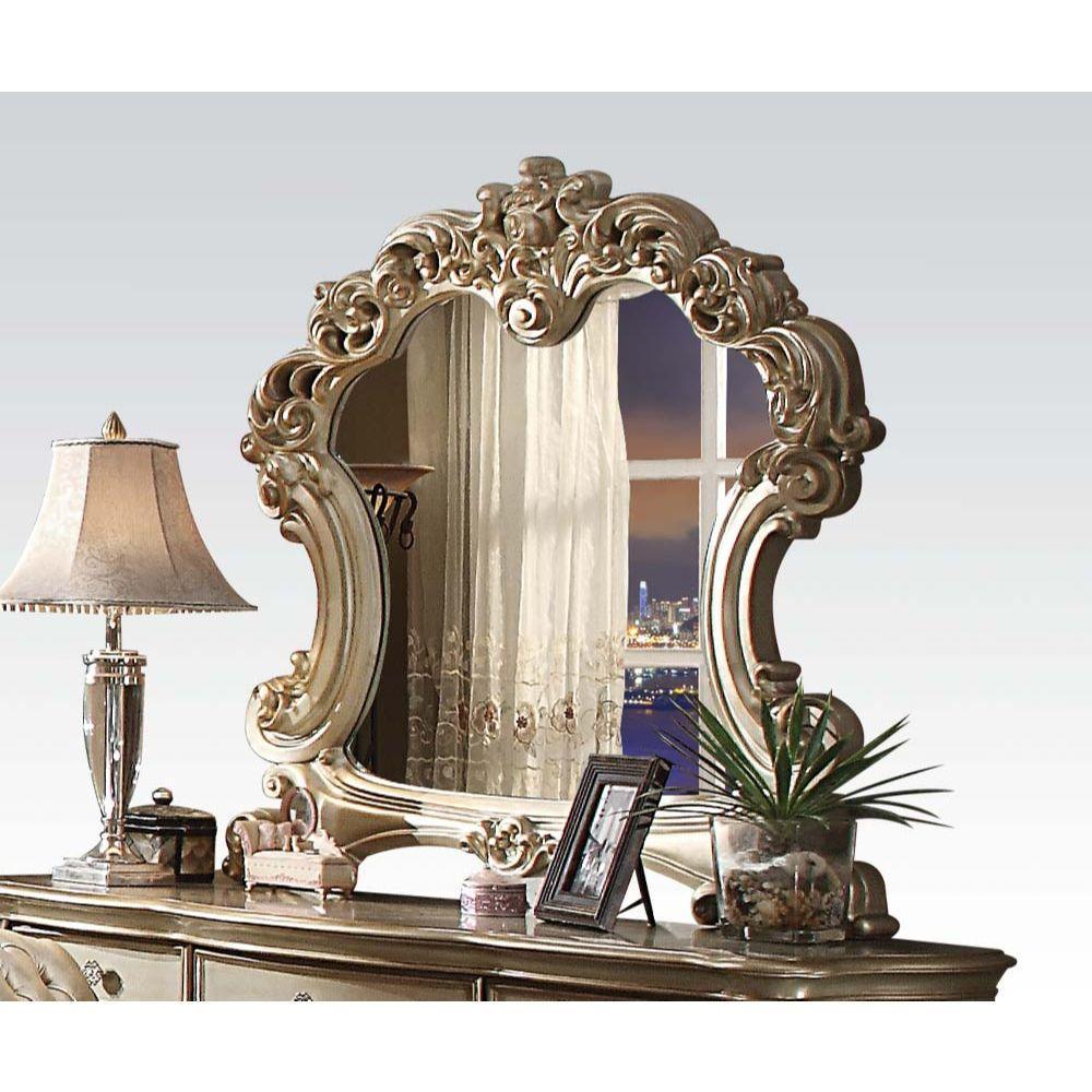 ACME Vendome Mirror, Gold Patina & Bone