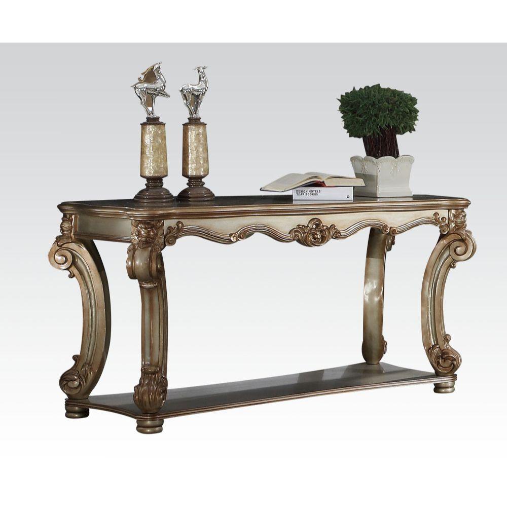 ACME Vendome Sofa Table, Gold Patina