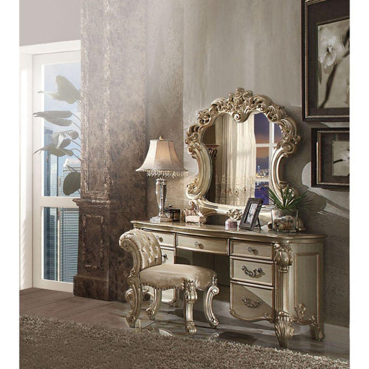 ACME Vendome Vanity Desk, Gold Patina & Bone