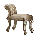 ACME Vendome Vanity Stool, Fabric, Gold Patina & Bone