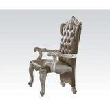 ACME Versailles Arm Chair (Set-2), Vintage Gray PU & Bone White