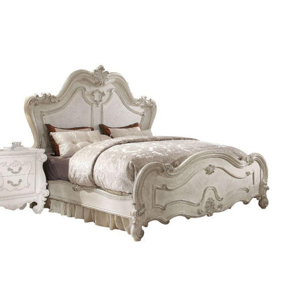 ACME Versailles California King Bed, Bone White  21754CK