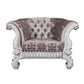 ACME Versailles  Chair w/2 Pillows, Ivory Fabric & Bone White Finish