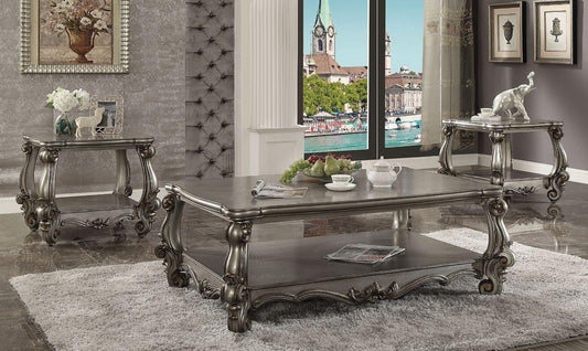 ACME Versailles Coffee Table, Antique Platinum