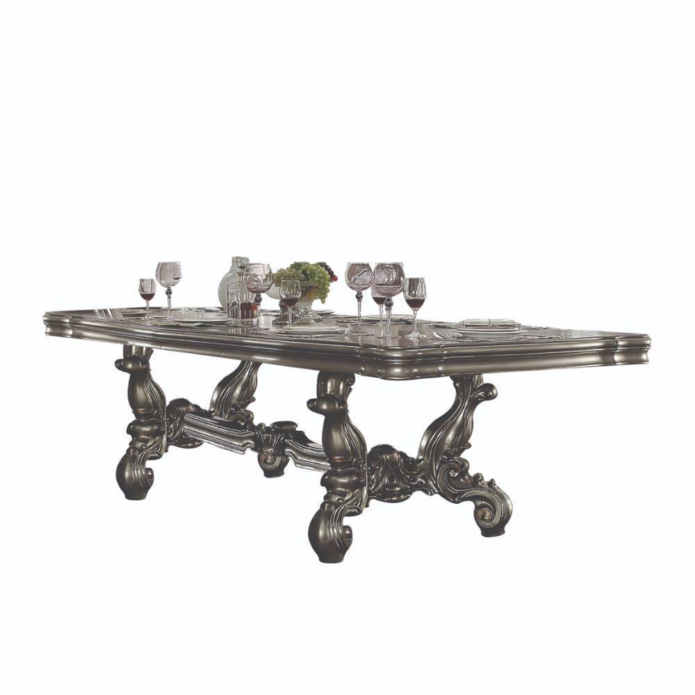 ACME Versailles Dining Table (136"L), Antique Platinum  66830