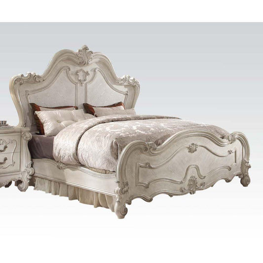 ACME Versailles Eastern King Bed, Bone White  21757EK